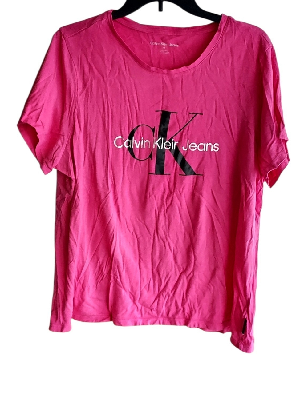 Calvin Klein Jeans Bright Pink Logo Short Sleeve Tee